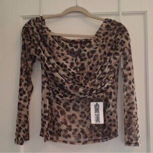 Something by Sonjia Leopard Print Long Sleeve Top